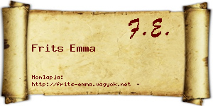 Frits Emma névjegykártya